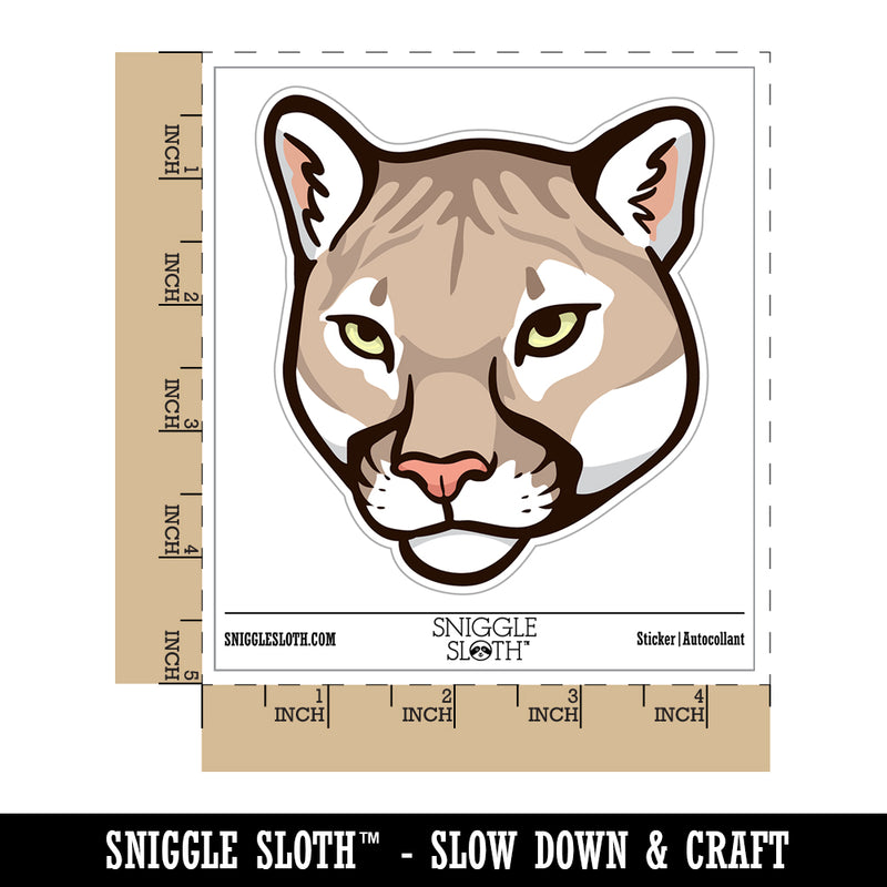 Cougar Head Mountain Lion Waterproof Vinyl Phone Tablet Laptop Water Bottle Sticker Set - 5 Pack