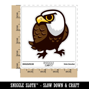 Cute and Grumpy Bald Eagle Waterproof Vinyl Phone Tablet Laptop Water Bottle Sticker Set - 5 Pack