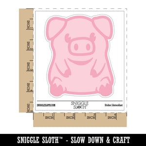 Cute Little Pig Sitting Waterproof Vinyl Phone Tablet Laptop Water Bottle Sticker Set - 5 Pack