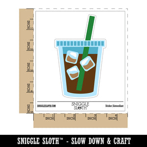 Iced Coffee Drink Waterproof Vinyl Phone Tablet Laptop Water Bottle Sticker Set - 5 Pack