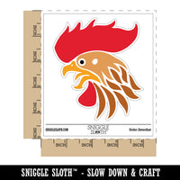 Wild Rooster Head Waterproof Vinyl Phone Tablet Laptop Water Bottle Sticker Set - 5 Pack