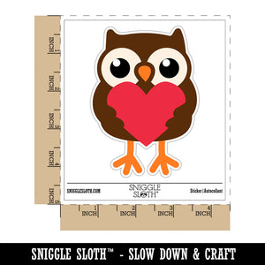 Owl Holding Heart Waterproof Vinyl Phone Tablet Laptop Water Bottle Sticker Set - 5 Pack