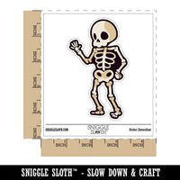 Cute Skeleton Waving Waterproof Vinyl Phone Tablet Laptop Water Bottle Sticker Set - 5 Pack