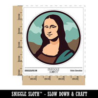 Mona Lisa Painting by Leonardo Da Vinci Waterproof Vinyl Phone Tablet Laptop Water Bottle Sticker Set - 5 Pack