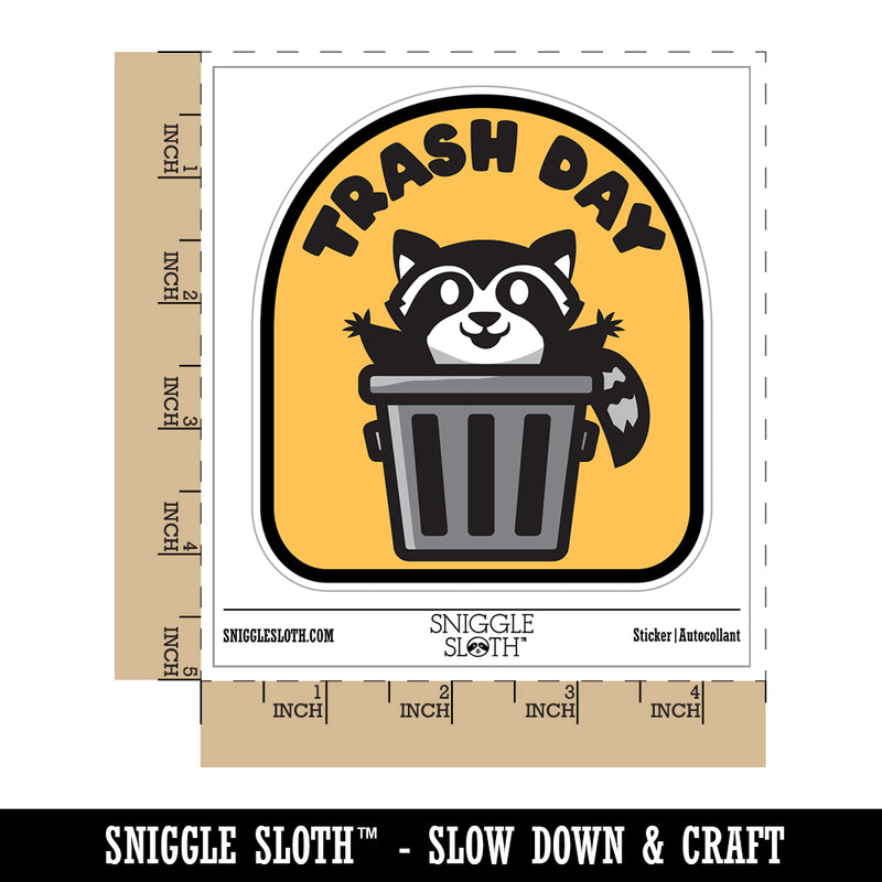 Trash Day Raccoon in Can Waterproof Vinyl Phone Tablet Laptop Water Bottle Sticker Set - 5 Pack