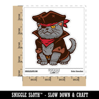 Captain Pirate Cat Waterproof Vinyl Phone Tablet Laptop Water Bottle Sticker Set - 5 Pack