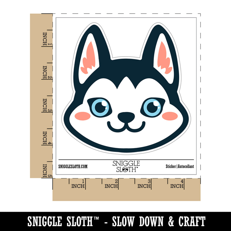 Chibi Husky Dog Head Waterproof Vinyl Phone Tablet Laptop Water Bottle Sticker Set - 5 Pack
