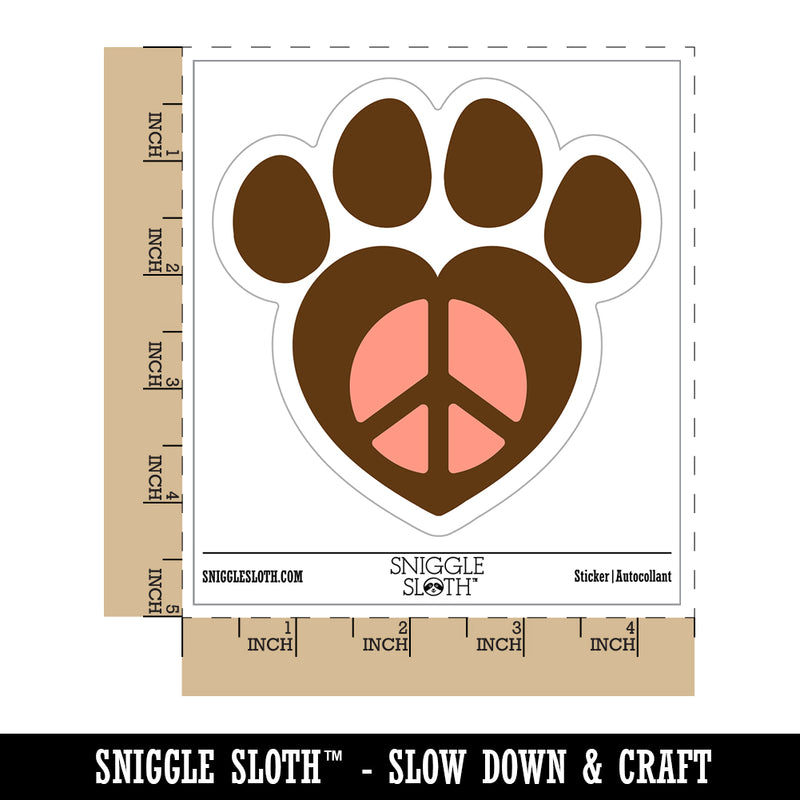 Paw Print Dog Cat Heart Peace Sign Waterproof Vinyl Phone Tablet Laptop Water Bottle Sticker Set - 5 Pack