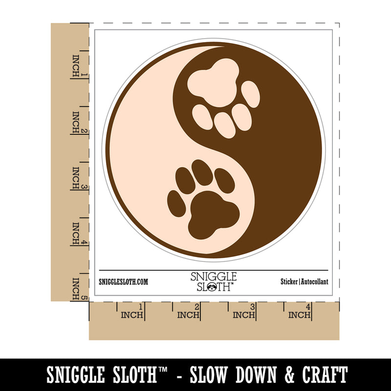 Paw Prints Yin Yang Cat Dog Waterproof Vinyl Phone Tablet Laptop Water Bottle Sticker Set - 5 Pack