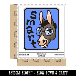 Smiling Smart Donkey with Glasses Waterproof Vinyl Phone Tablet Laptop Water Bottle Sticker Set - 5 Pack