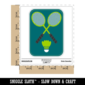 Badminton Rackets and Shuttlecock Birdy Waterproof Vinyl Phone Tablet Laptop Water Bottle Sticker Set - 5 Pack