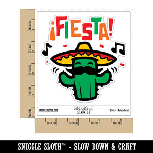 Fiesta Party Cactus with Sombrero Waterproof Vinyl Phone Tablet Laptop Water Bottle Sticker Set - 5 Pack