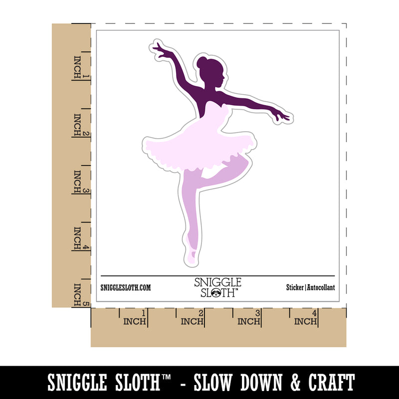 Ballerina Dancer in Tutu On Pointe Waterproof Vinyl Phone Tablet Laptop Water Bottle Sticker Set - 5 Pack