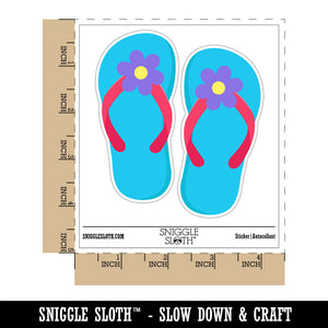 Cute Floral Flip Flop Sandals Waterproof Vinyl Phone Tablet Laptop Water Bottle Sticker Set - 5 Pack