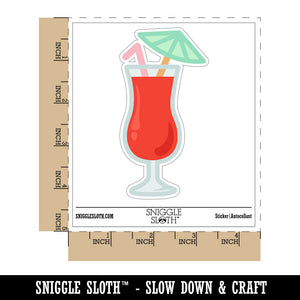 Daiquiri Cocktail Umbrella Drink Waterproof Vinyl Phone Tablet Laptop Water Bottle Sticker Set - 5 Pack