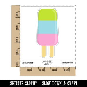 Layered Ice Cream Bar Frozen Treat Popsicle Waterproof Vinyl Phone Tablet Laptop Water Bottle Sticker Set - 5 Pack