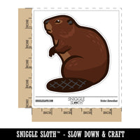 Beaver Sitting Waterproof Vinyl Phone Tablet Laptop Water Bottle Sticker Set - 5 Pack