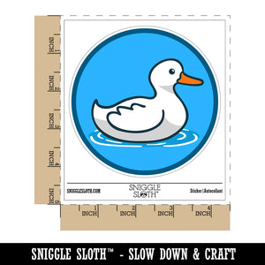 Delightful Duck Swimming on Water Waterproof Vinyl Phone Tablet Laptop Water Bottle Sticker Set - 5 Pack