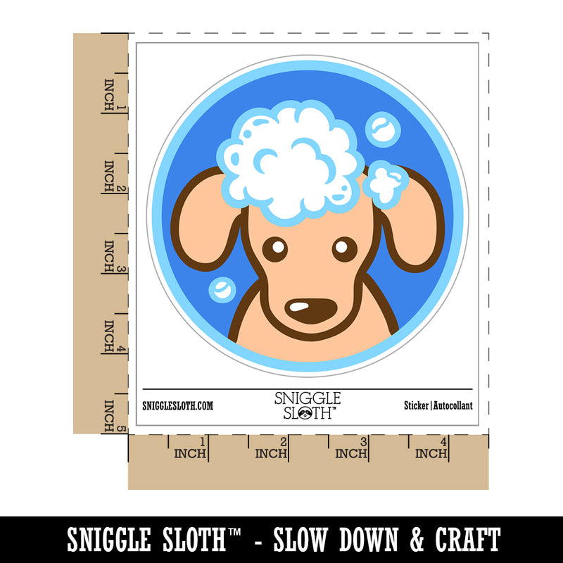 Dog Wash Bubble Bath Waterproof Vinyl Phone Tablet Laptop Water Bottle Sticker Set - 5 Pack