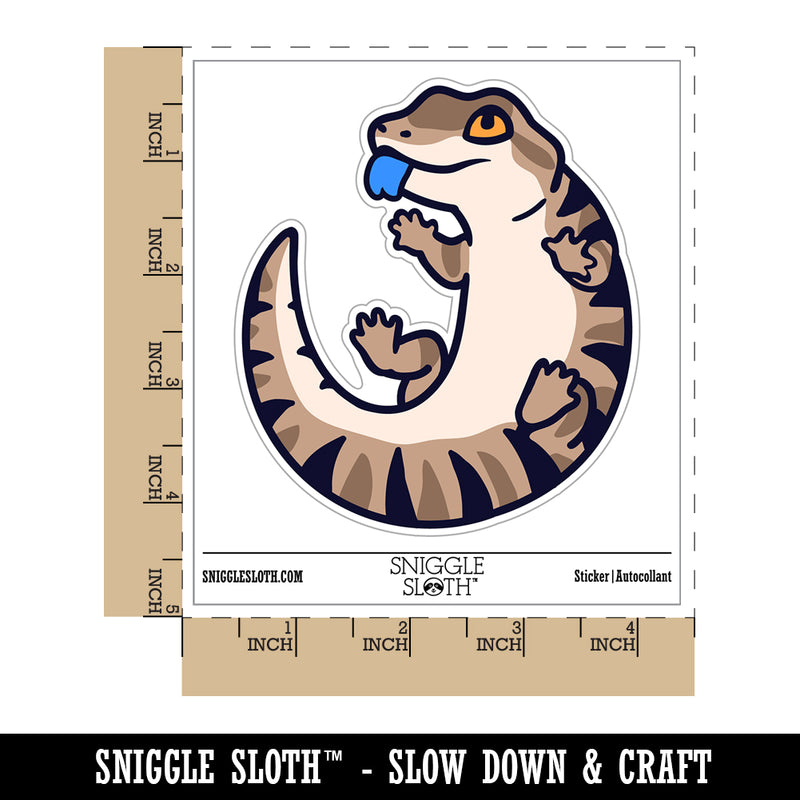 Fat Cute Blue Tongued Skink Lizard Reptile Waterproof Vinyl Phone Tablet Laptop Water Bottle Sticker Set - 5 Pack