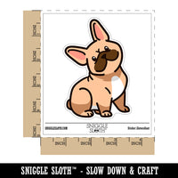 Frenchie Sitting Tilting Head French Bulldog Dog Waterproof Vinyl Phone Tablet Laptop Water Bottle Sticker Set - 5 Pack