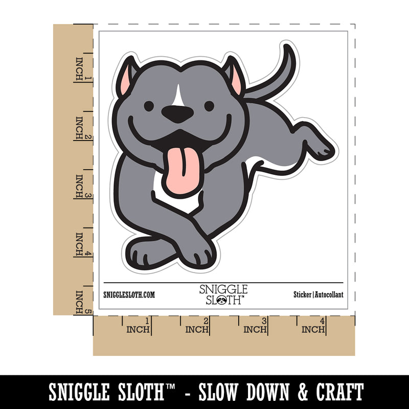 Pit Bull Happy Laying Down Dog Waterproof Vinyl Phone Tablet Laptop Water Bottle Sticker Set - 5 Pack