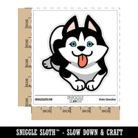 Siberian Husky Laying Down Dog Waterproof Vinyl Phone Tablet Laptop Water Bottle Sticker Set - 5 Pack