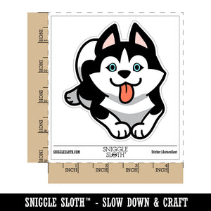 Siberian Husky Laying Down Dog Waterproof Vinyl Phone Tablet Laptop Water Bottle Sticker Set - 5 Pack