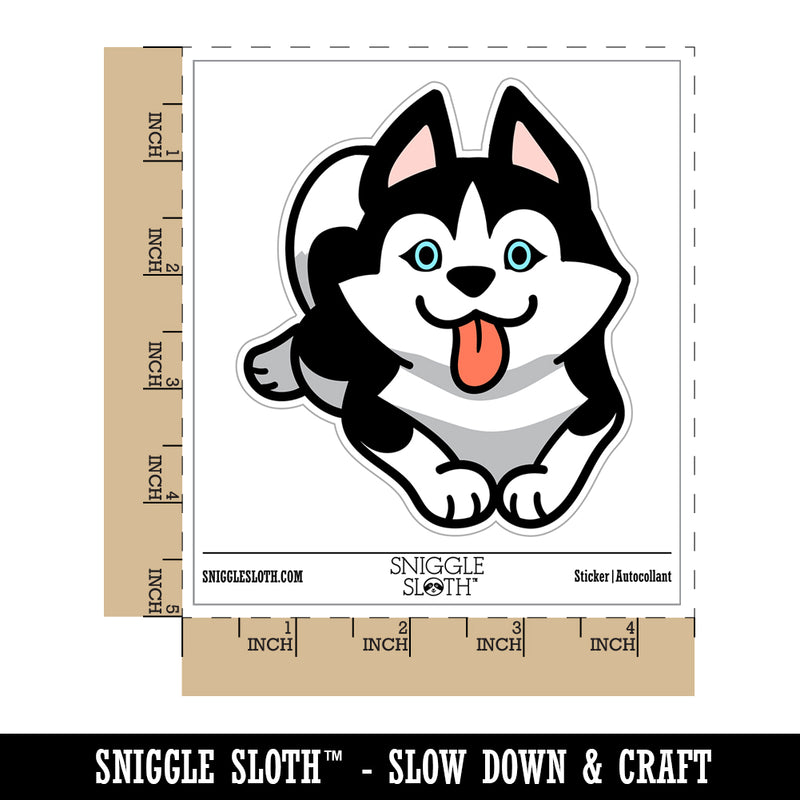 Siberian Husky Laying Down Dog Waterproof Vinyl Phone Tablet Laptop Water Bottle Sticker Set - 5 Pack