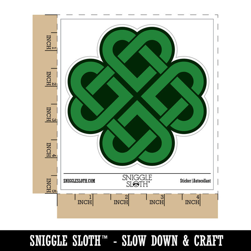 Celtic Shamrock Knot Silhouette Waterproof Vinyl Phone Tablet Laptop Water Bottle Sticker Set - 5 Pack