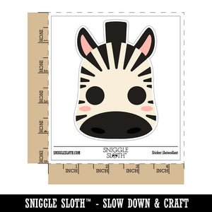 Charming Kawaii Chibi Zebra Face Blushing Cheeks Waterproof Vinyl Phone Tablet Laptop Water Bottle Sticker Set - 5 Pack