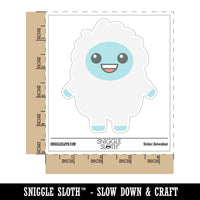 Excited Happy Kawaii Chibi Yeti Waterproof Vinyl Phone Tablet Laptop Water Bottle Sticker Set - 5 Pack