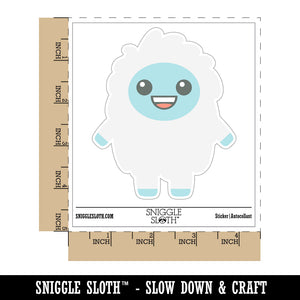 Excited Happy Kawaii Chibi Yeti Waterproof Vinyl Phone Tablet Laptop Water Bottle Sticker Set - 5 Pack