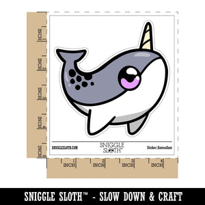 Sweet Kawaii Chibi Narwhal Waterproof Vinyl Phone Tablet Laptop Water Bottle Sticker Set - 5 Pack