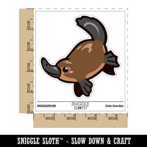 Swimming Kawaii Chibi Duck Billed Platypus Waterproof Vinyl Phone Tablet Laptop Water Bottle Sticker Set - 5 Pack