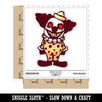 Creepy Spooky Little Grinning Clown Horror Waterproof Vinyl Phone Tablet Laptop Water Bottle Sticker Set - 5 Pack