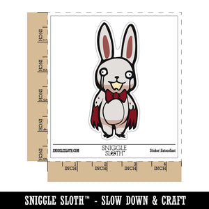 Creepy Spooky Murder Bunny Rabbit Horror Waterproof Vinyl Phone Tablet Laptop Water Bottle Sticker Set - 5 Pack