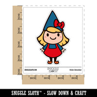 Cute Little Lady Gnome Waterproof Vinyl Phone Tablet Laptop Water Bottle Sticker Set - 5 Pack