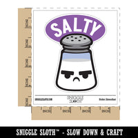 Kawaii Cute Salty Grumpy Salt Waterproof Vinyl Phone Tablet Laptop Water Bottle Sticker Set - 5 Pack