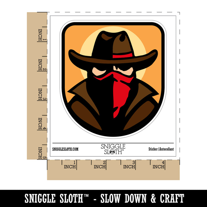 Masked Cowboy Bandit Highwayman with Hat Bandana Waterproof Vinyl Phone Tablet Laptop Water Bottle Sticker Set - 5 Pack