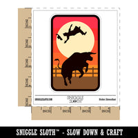 Rodeo Bull Bucking Throwing Cowboy Waterproof Vinyl Phone Tablet Laptop Water Bottle Sticker Set - 5 Pack