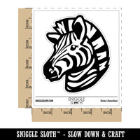 Striped Zebra Head Waterproof Vinyl Phone Tablet Laptop Water Bottle Sticker Set - 5 Pack