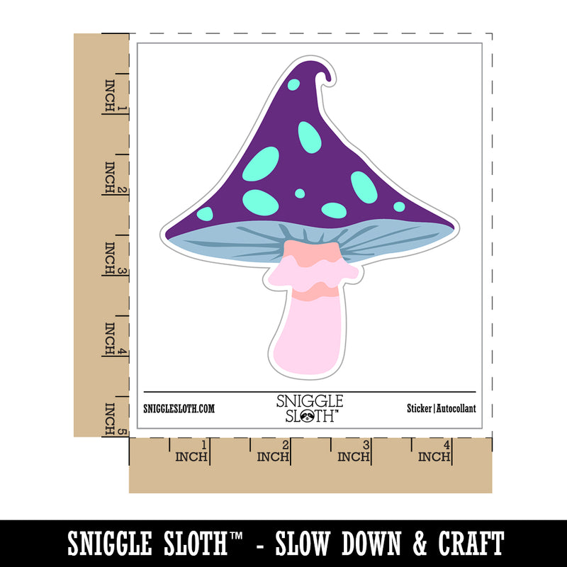 Whimsical Magical Wizard Cap Mushroom Fungi Waterproof Vinyl Phone Tablet Laptop Water Bottle Sticker Set - 5 Pack