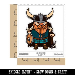 Stout Bearded Viking with Horned Helmet Waterproof Vinyl Phone Tablet Laptop Water Bottle Sticker Set - 5 Pack