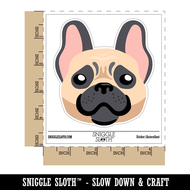 Happy French Bulldog Frenchie Dog Head Waterproof Vinyl Phone Tablet Laptop Water Bottle Sticker Set - 5 Pack