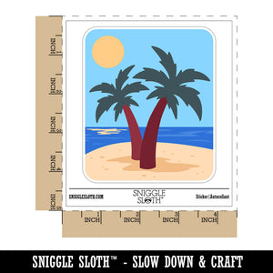 Two Palm Trees Tropical Waterproof Vinyl Phone Tablet Laptop Water Bottle Sticker Set - 5 Pack