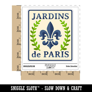 Jardins de Paris Fleur de Lis Waterproof Vinyl Phone Tablet Laptop Water Bottle Sticker Set - 5 Pack