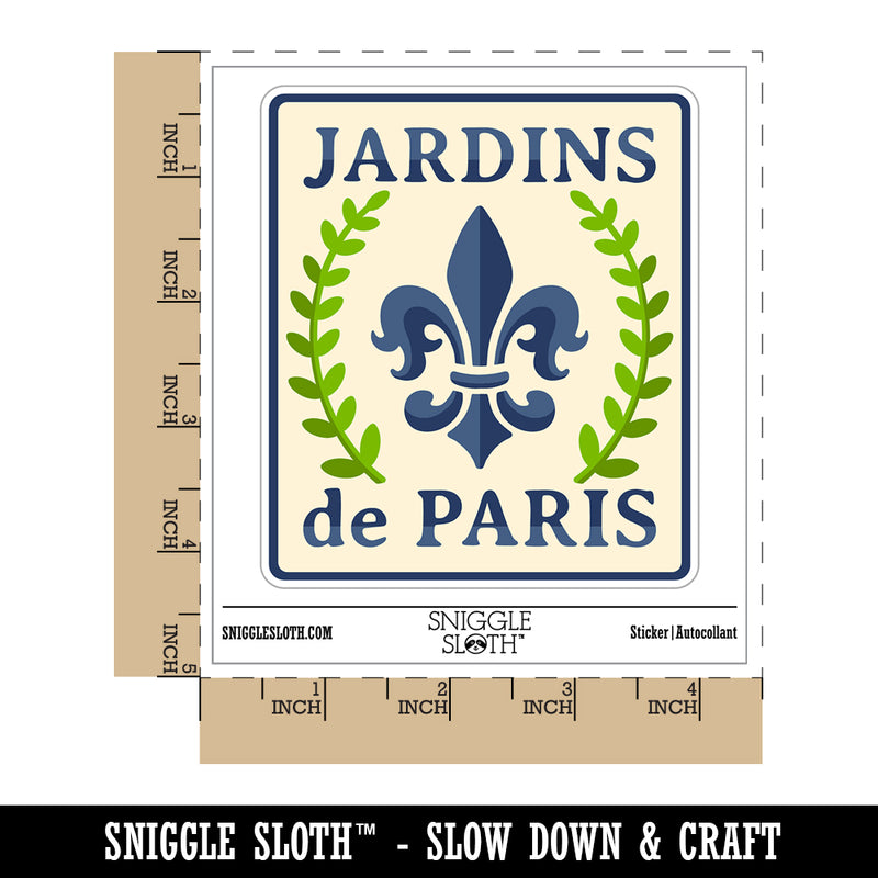 Jardins de Paris Fleur de Lis Waterproof Vinyl Phone Tablet Laptop Water Bottle Sticker Set - 5 Pack