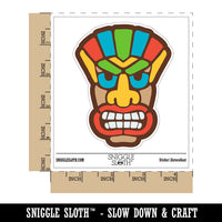 Tiki Mask Hawaii Luau Waterproof Vinyl Phone Tablet Laptop Water Bottle Sticker Set - 5 Pack