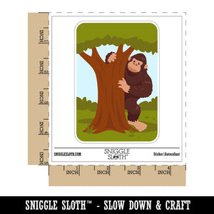 Bigfoot Sasquatch Hiding Behind Tree Waterproof Vinyl Phone Tablet Laptop Water Bottle Sticker Set - 5 Pack